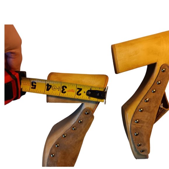 Avellini Made in Italy mules open toe block heel suede brown women clog mules 8 - Picture 8 of 9